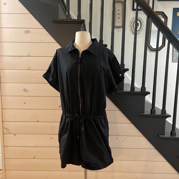 027 Pistola Meg Short Sleeve Zip Front Romper In Fade to Black XL - Picture 6 of 10